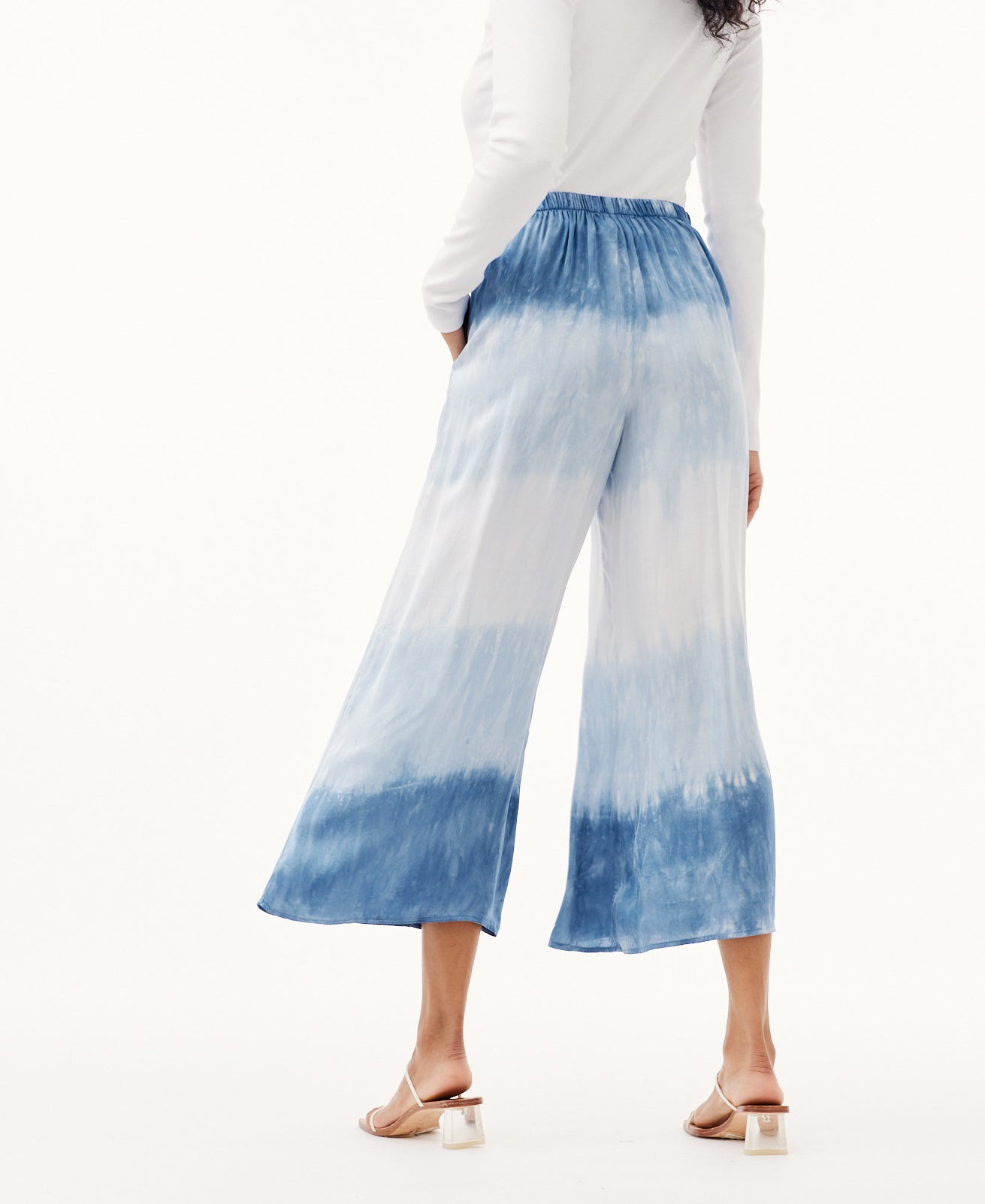 Bella DahlFlowy Tie-Dye Wide Leg Pants- Mykonos Stripe DyeBottoms