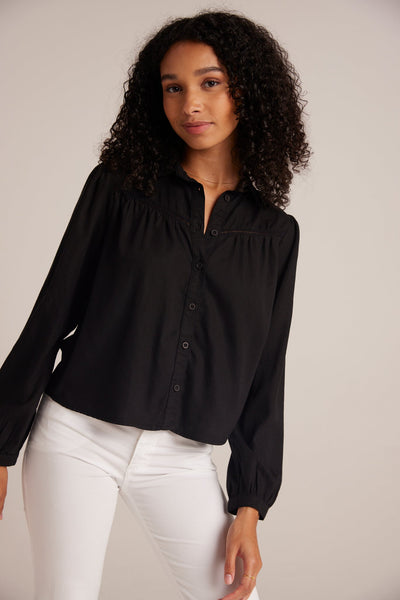 LADDER TRIM LONG SLEEVE SHIRT BLK Bella Dahl Bella Dahl