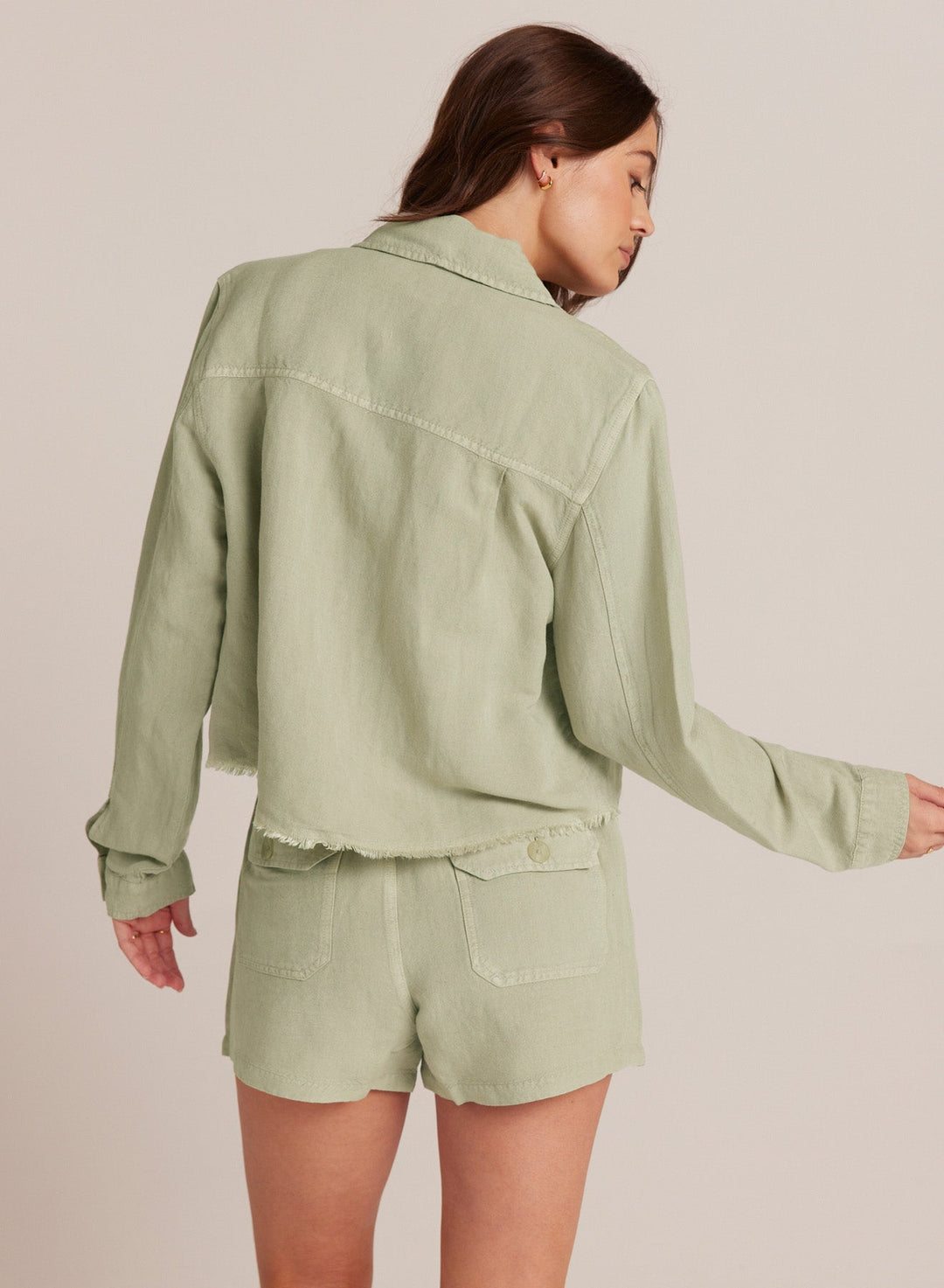 Lily Frayed Hem Jacket Muted Army MUTED ARMY XS