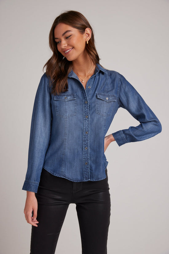 Bella DahlLong Sleeve Seamed Shirt - Moonlight WashTops