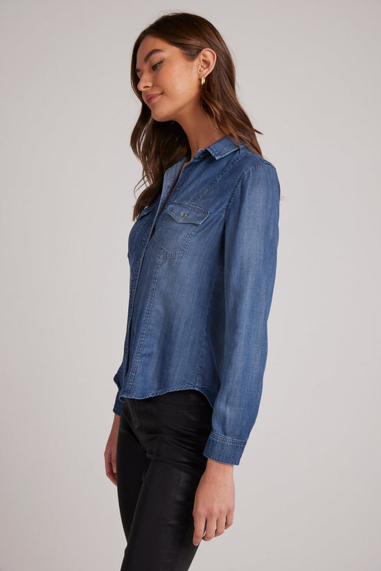 Bella DahlLong Sleeve Seamed Shirt - Moonlight WashTops