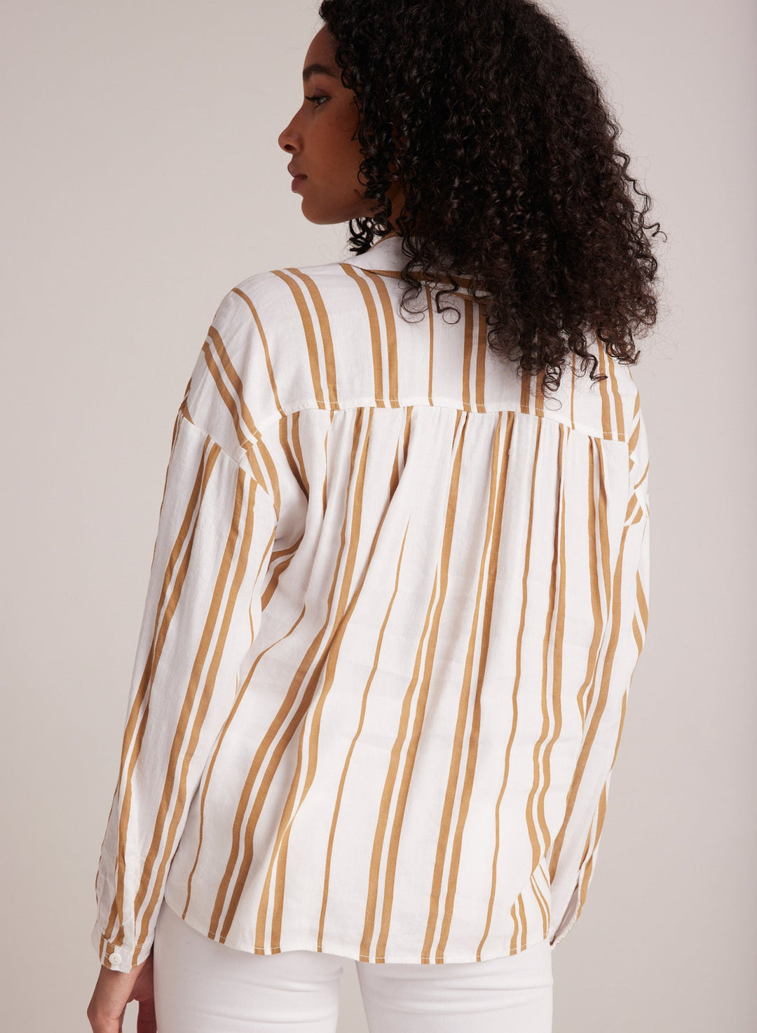 Shirred Shoulder Pullover Redwood Stripe REDWOOD STRIPE S