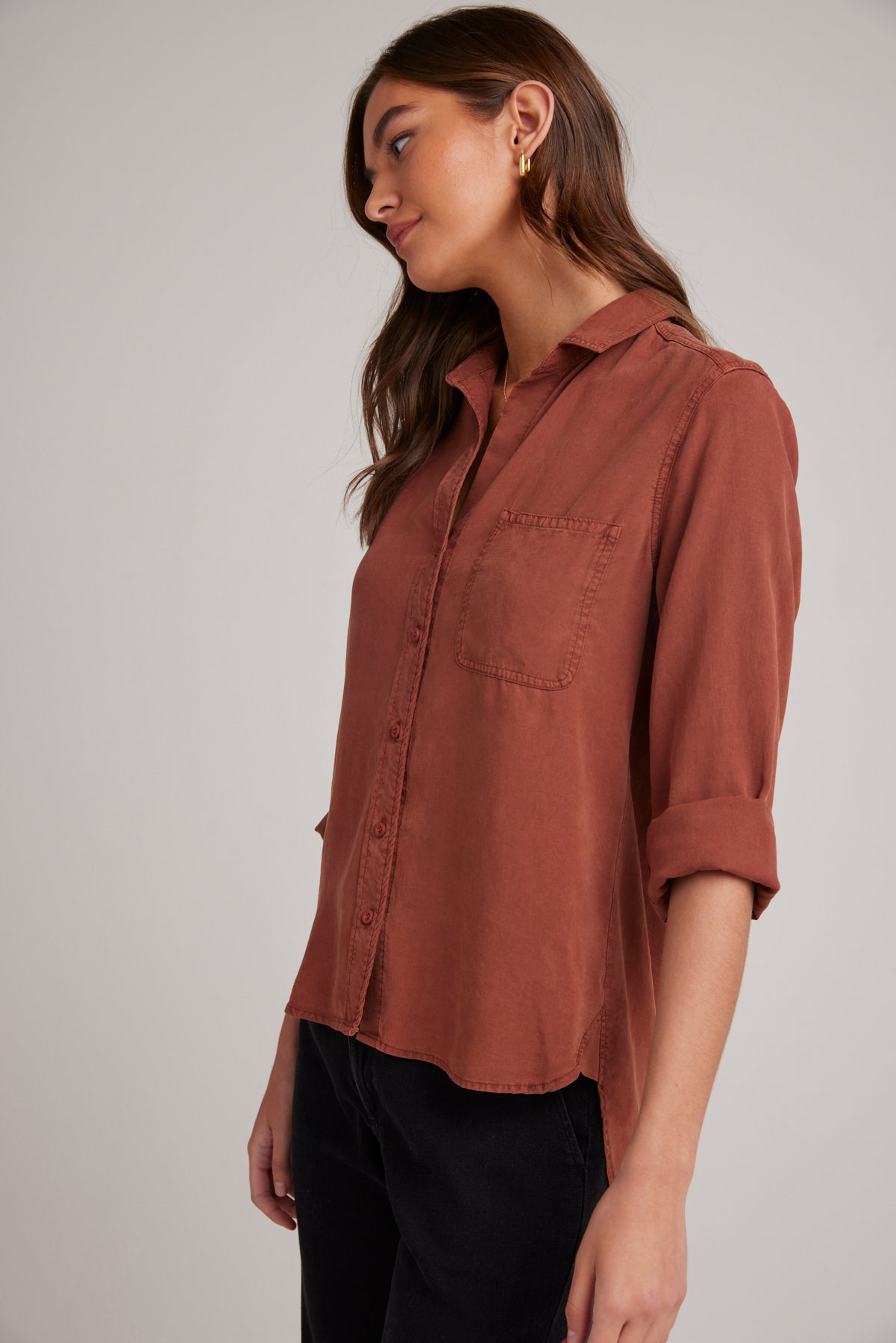 Bella DahlShirt Tail Button Down - Autumn AmberTops