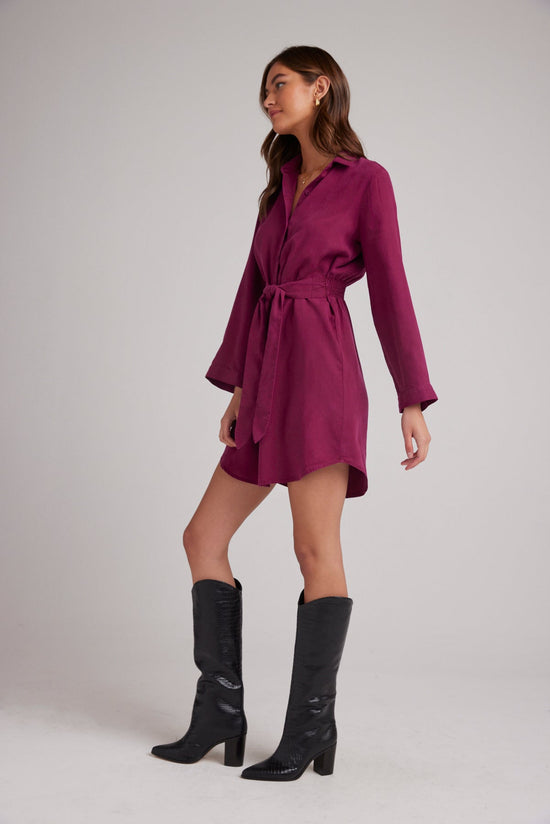 Bella DahlSmocked Back Shirt Dress - Dark MagentaDresses