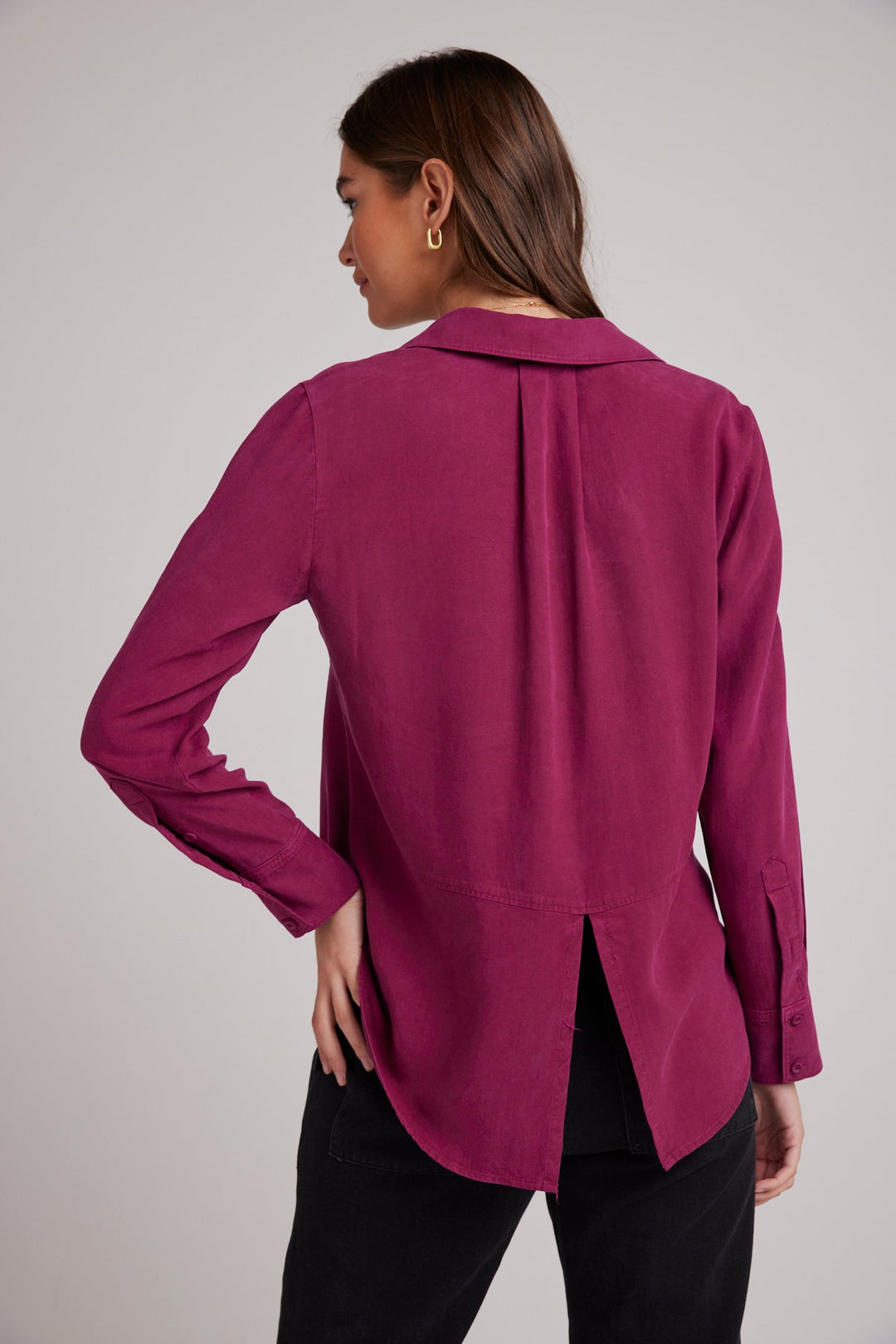 Split Back Button Down Dark Magenta DARK MAGENTA XS