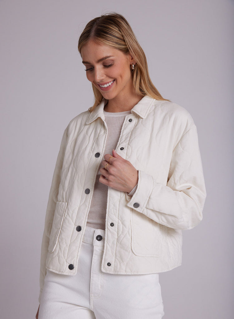 Two Pocket Cropped Quilted Jacket - Winter White - Bella Dahl | Bella Dahl