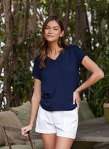 V Neck Tee White Bella Dahl Bella Dahl