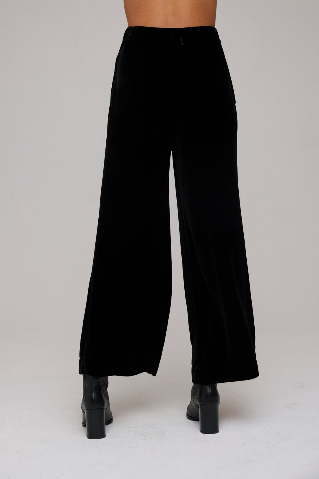 Comfortable black casual loose-fitting velvet pants, ALLURE