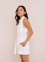 Zip Front Linen Romper - White - Bella Dahl | Bella Dahl